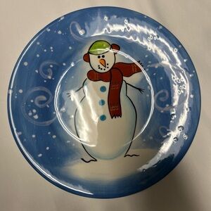 Snowman Themed Blue Decorative Plates